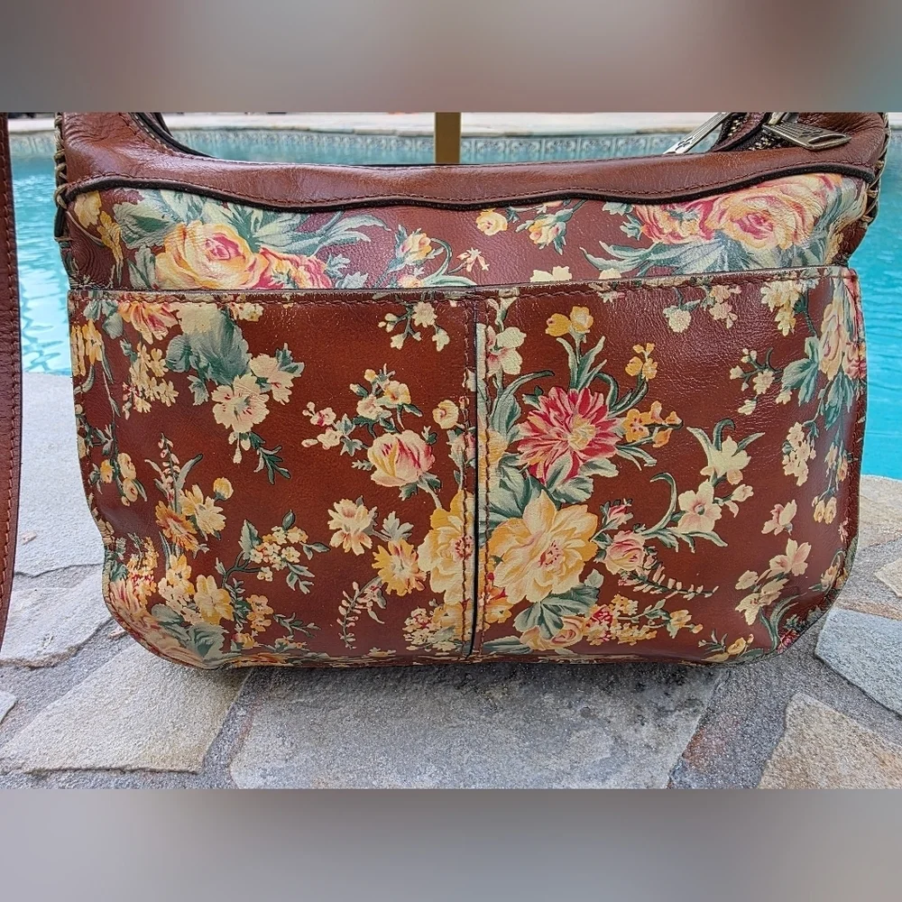 Patricia Nash Leather Sophia Hobo Vintage Botanical Print Bag